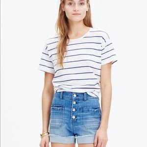 Madewell High-Rise shorts: button front edition